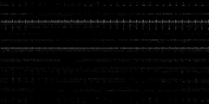 Abstract black and white digital art resembling cascading code streams