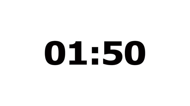 Countdown timer display from two minutes to zero.