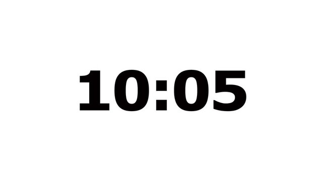 11 minutes countdown, 11 minute timer countdown animation, 11 minute fifty-five second digital countdown timer.