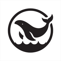ocean animal vector silhouette outline logo design concept illustration idea © Masuma