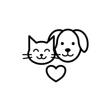 Cat and Dog Pet Love Icon