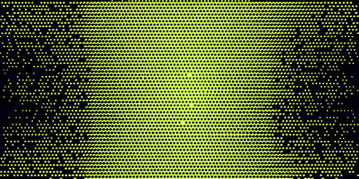 Optical illusion featuring a face composed of yellow dots on black