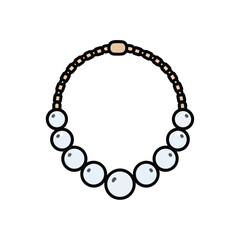Obraz premium Elegant Pearl Necklace Jewelry Icon Illustration.