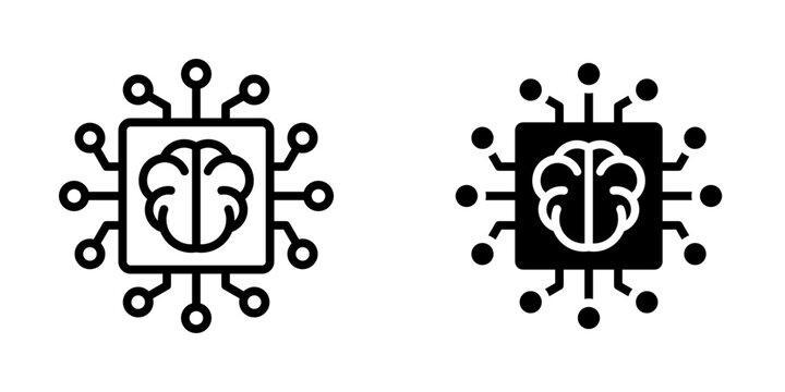 Machine learning icon, element icon for design branding, print, and digital media