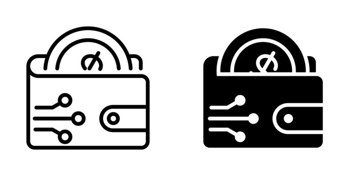 Digital wallets icon, element icon for design branding, print, and digital media