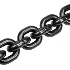 Fototapeta premium A strong heavy duty metal chain made of interconnected steel links for industrial applications