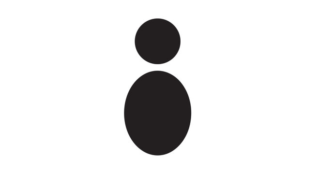 Vector illustration of a simple person icon with black oval shapes