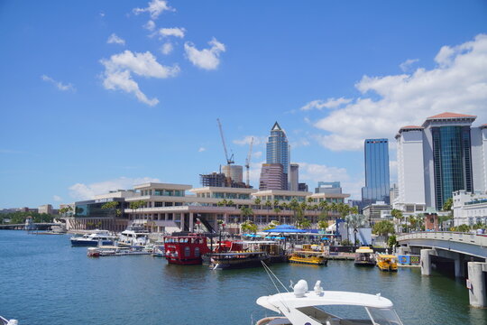 Tampa, FL, USA - 04 19 2026: Tampa downtown and Davis island landscape and convention center 