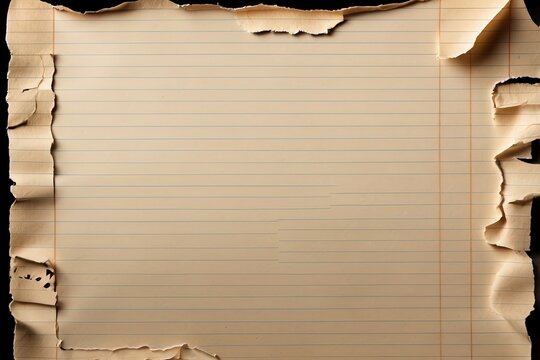 Torn lined notebook paper fragment