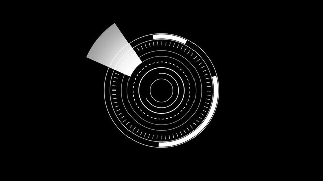 Abstract circular design with concentric rings and a partial wedge cutout