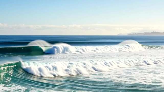 Ocean Waves Crashing on the Shore.