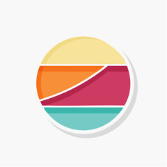 Fototapeta premium Abstract Circle with Stripes and Gradient Colors