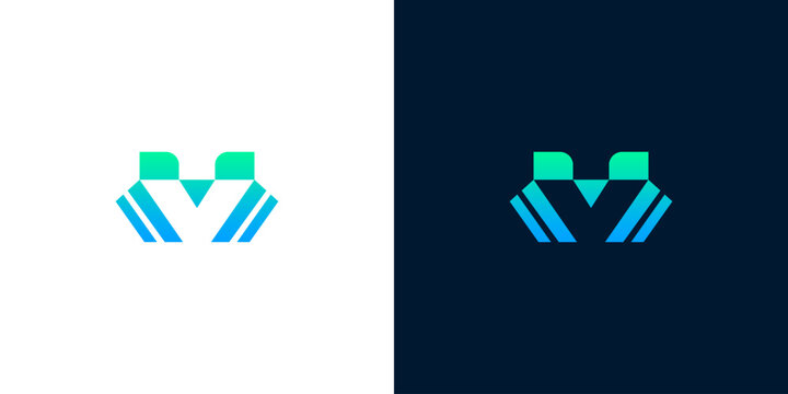 Dynamic abstract letter V logo design for modern technology and innovative business branding, symbolizing progressive digital solutions and future-focused corporate ventures