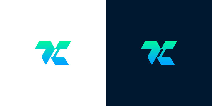 Abstract geometric lettermark logo featuring a vibrant gradient, perfect for modern business branding that emphasizes innovation, technology, and dynamic connection