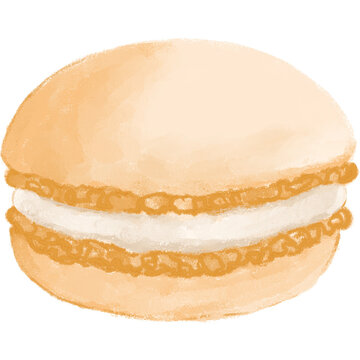 macaron yellow lemon illustration