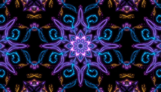 Abstract geometric pattern on black background