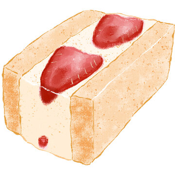 illustration of strawberry sando