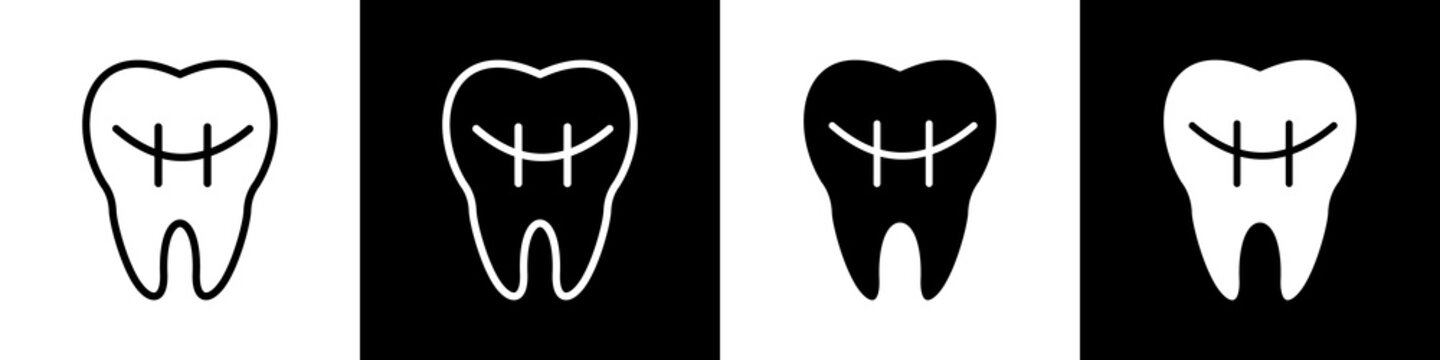 orthodontics black and white icon design concept	
