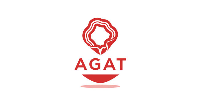 AGAT Logo - A Modern and Abstract Red Design on White Background.