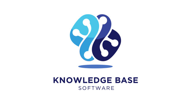 Abstract Brain Logo Representing Knowledge Base Software and Technology.