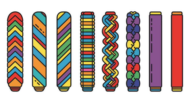 Set of colorful patterned and solid fabric rolls for sewing and textile design.