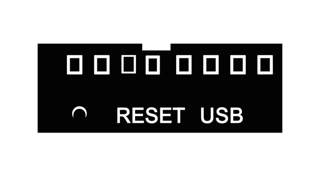 USB reset button interface.