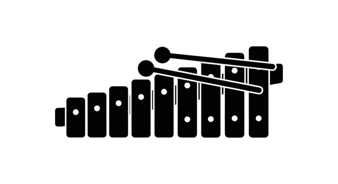 Xylophone musical instrument icon.