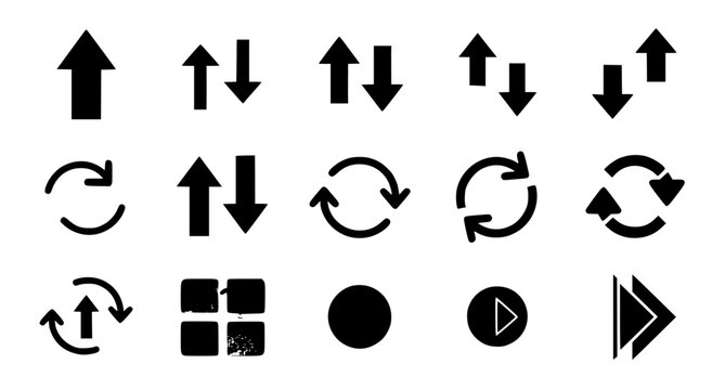 Up and Down Arrows Icon Set Vector Illustration