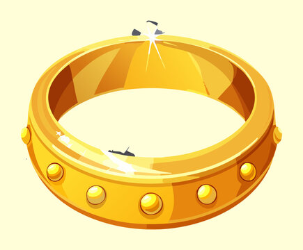 Polished gold band for noble character and elegant jewelry accessory in fantasy game world lore
