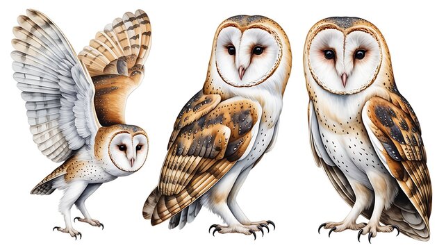 owl on white background