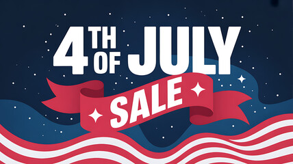 Fototapeta premium 4th of July Independence Day Sale: Patriotic Promotions with Fireworks and Discounts for American Holiday Festivities