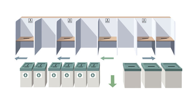 Voting Process Booths Ballot Boxes and Ballot Collection