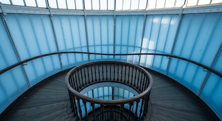 Fototapeta premium Spiral staircase interior architecture design with architectural details