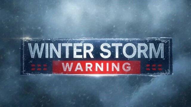 Winter Wind Advisory Warning Banner with Storm Graphics