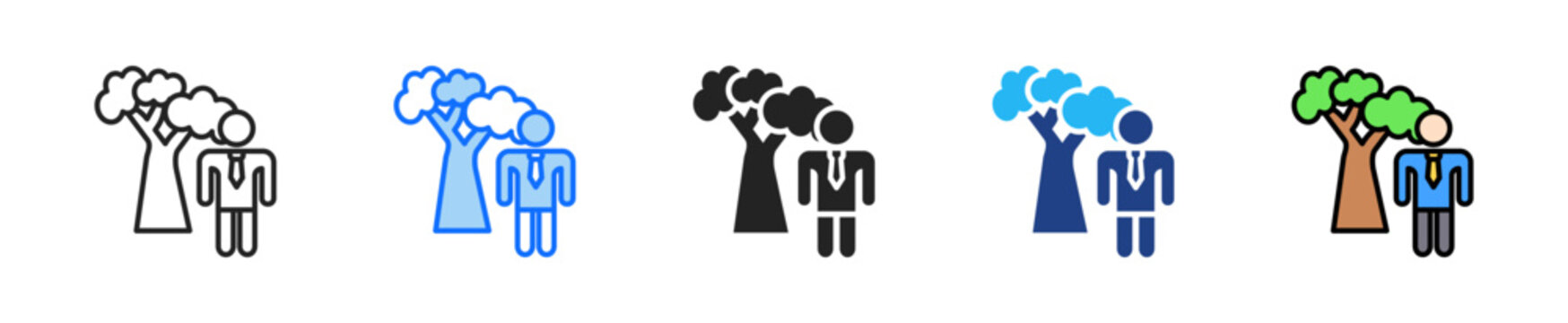 Leadership Growth Icon Set Multiple Style Collection