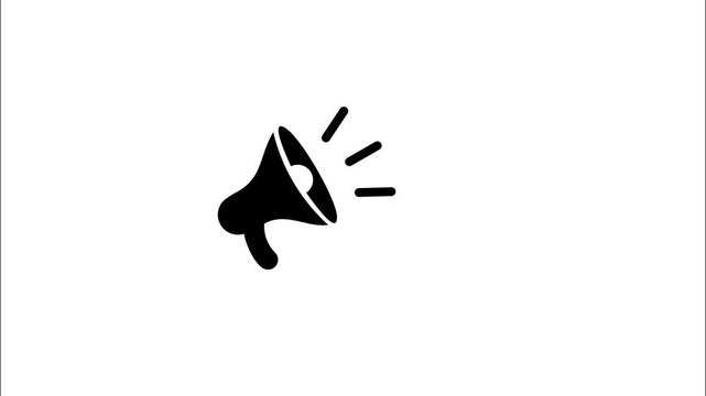 A loudspeaker emits sound waves in a public announcement setting.
