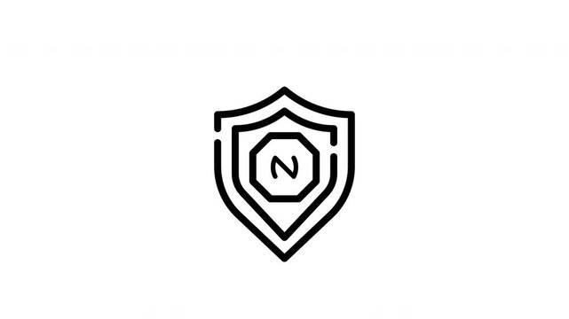 Shield featuring a letter n within an octagon design. Suitable for branding, logos, cybersecurity concepts, and protectionthemed graphics.
