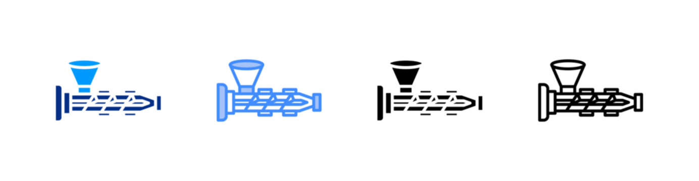 Extrusion Multiple Style Icon Set Vector 