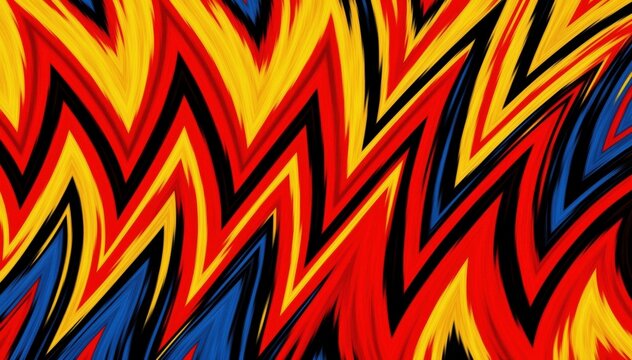 Zigzag Symphony of Colors: A vibrant and dynamic composition of zigzag patterns, showcasing a captivating display of colors and forms, ideal for creative projects.