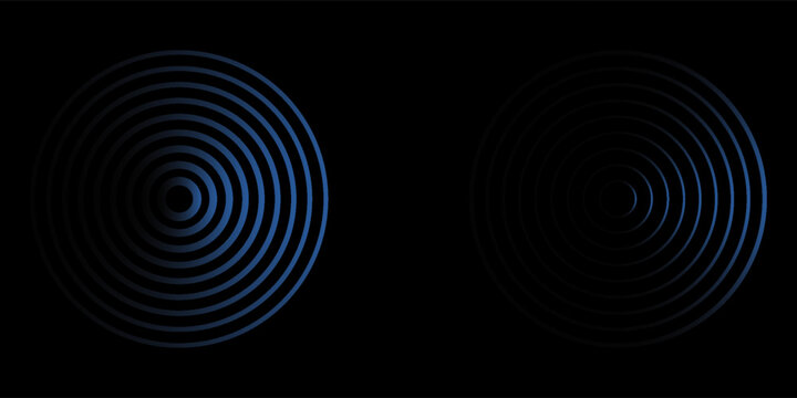 Radio Wave illustration effects on Green Screen background. circle waves in white background.