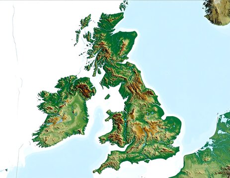 A topographical map of the United Kingdom (1)