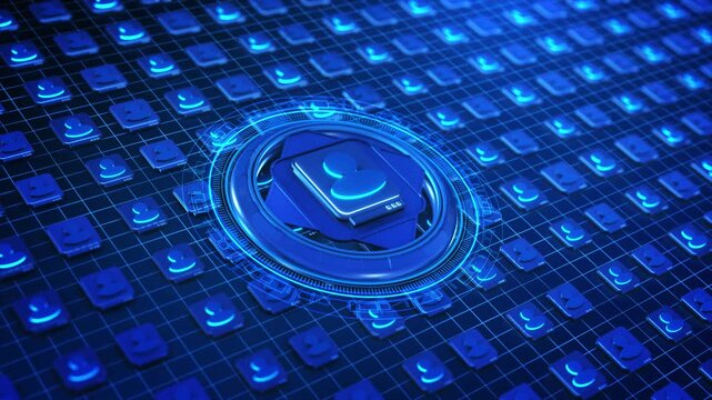 Human Hand click on Digital User Database Network Identity System Interface. grid central database hub interface connected network. big data, user analytics, social network systems, account management