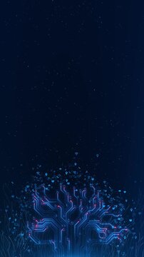 Abstract network process workflow flowchart data mining circuit board background Algorithms glowing nodes connected by lines, digital document data management, cloud storage, and technology concepts.