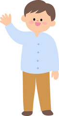 Fototapeta premium Adult Man Father Waving Character