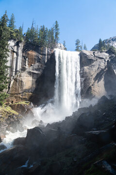 Vernal Falls in Yosemite National Park as seen from the Mist Trail