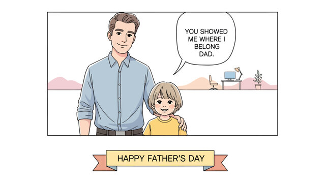 Father and Daughter Embrace: A heartwarming depiction of Father's Day, illustrating the strong bond between a father and daughter, celebrating love and belonging.