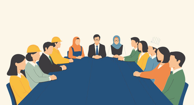 Diverse People Meeting Around Table.