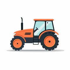 Obraz premium Orange Tractor Illustration