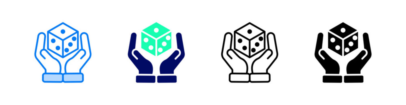 Probability Multiple Style Icon Set Vector 