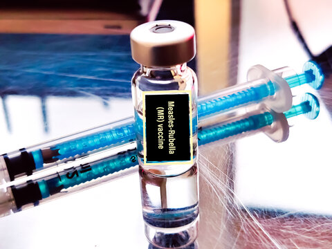 Measles-Rubella (MR) vaccine and Measles-Rubella-Mumps (MMR) vaccine conceptional image.